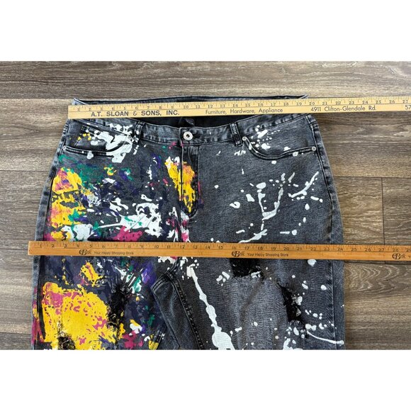 Ashley Stewart Jeans Women's Plus Size 20 Paint Splatter Graffiti Y2K Streetwear - Picture 5 of 10